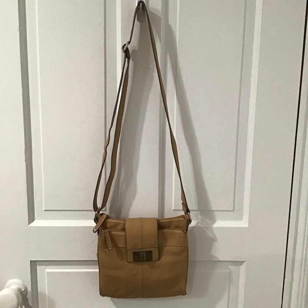 Tignanello Tan Leather Crossbody Bag